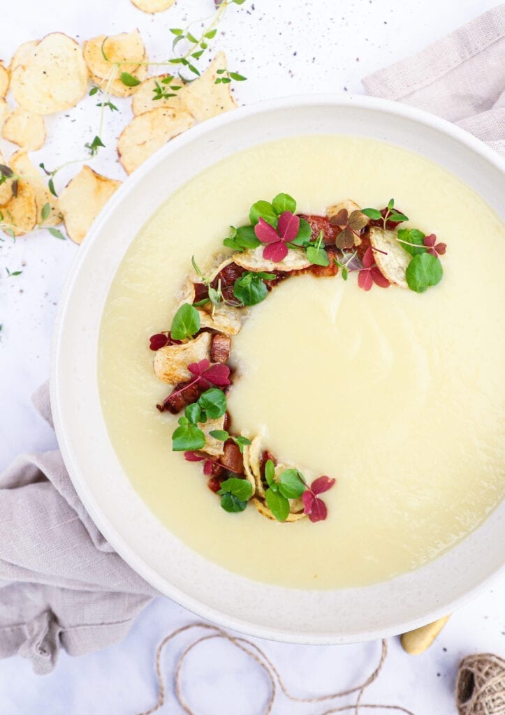 Kartoffel porre suppe - Opskrift på kartoffelsuppe med porrer