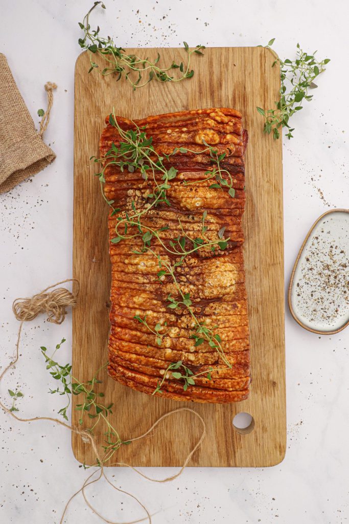 Danish roast pork (flæskesteg) with crispy crackling