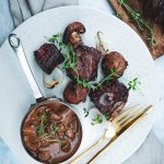 Opskrift på grillet oksemørbrad med champignon a la creme tilberedt på Morsø