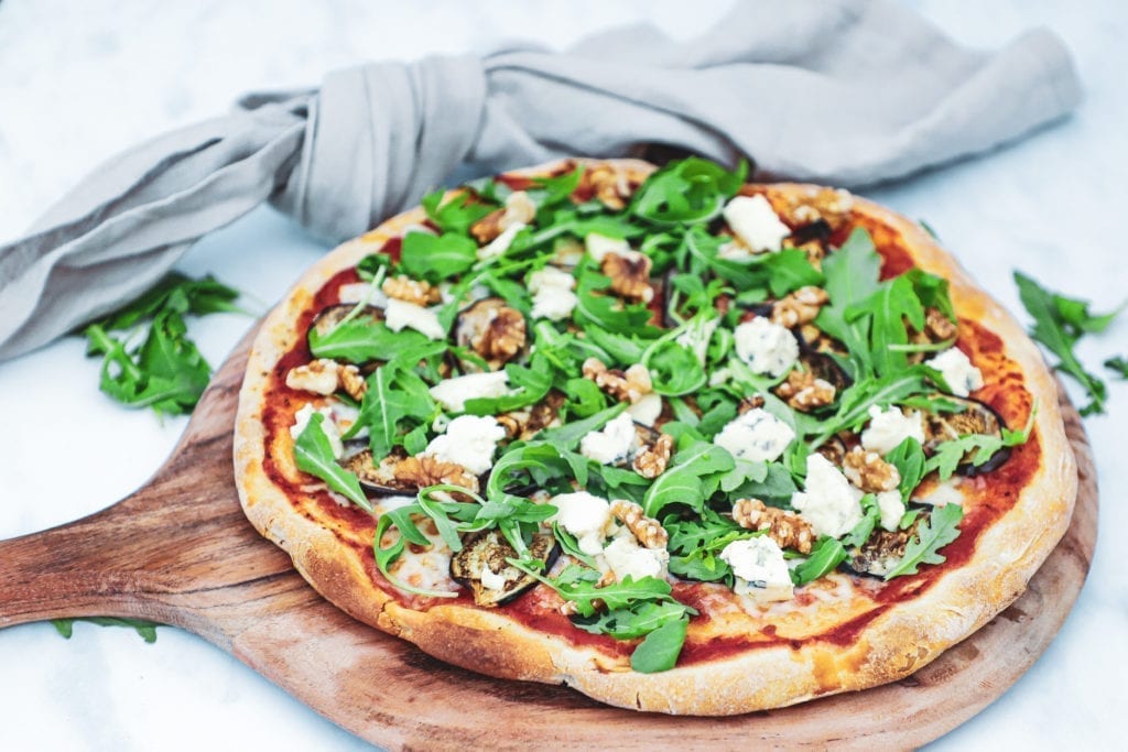 Pizza med aubergine og blåskimmel - Inspiration til topping