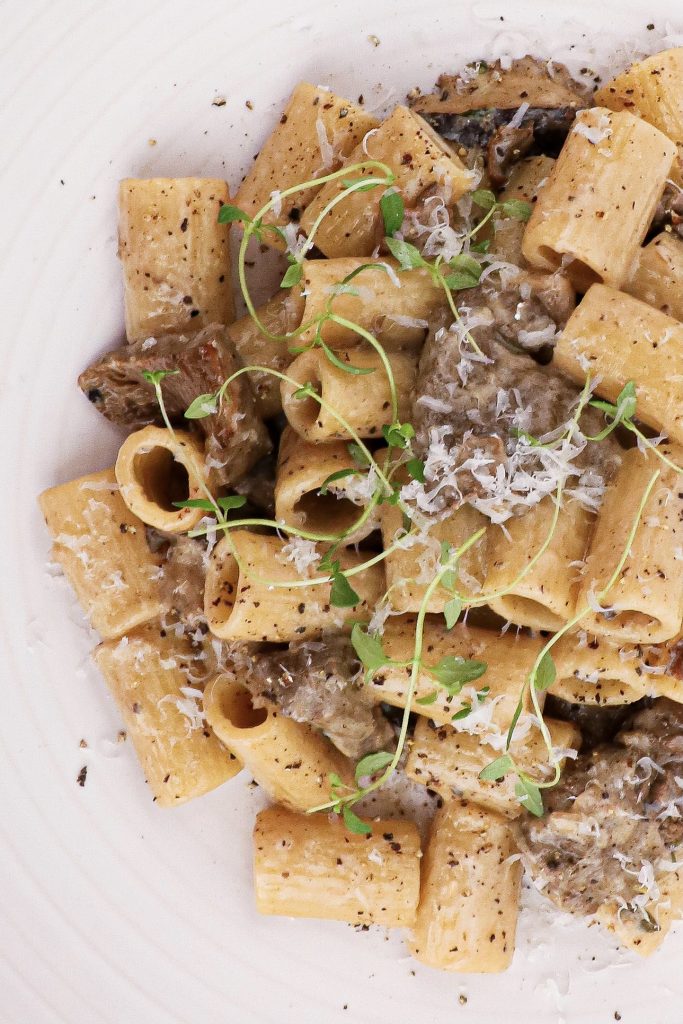 Pasta med oksemørbrad i cremet trøffelsauce - Opskrift