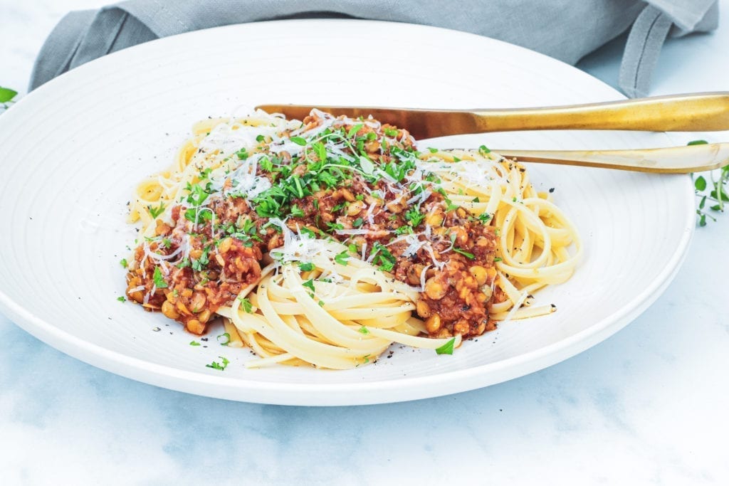 Vegetar bolognese - Opskrift på skøn linse bolognese