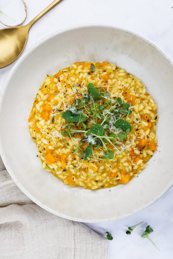 Græskarrisotto - Nem opskrift på risotto med græskar og timian