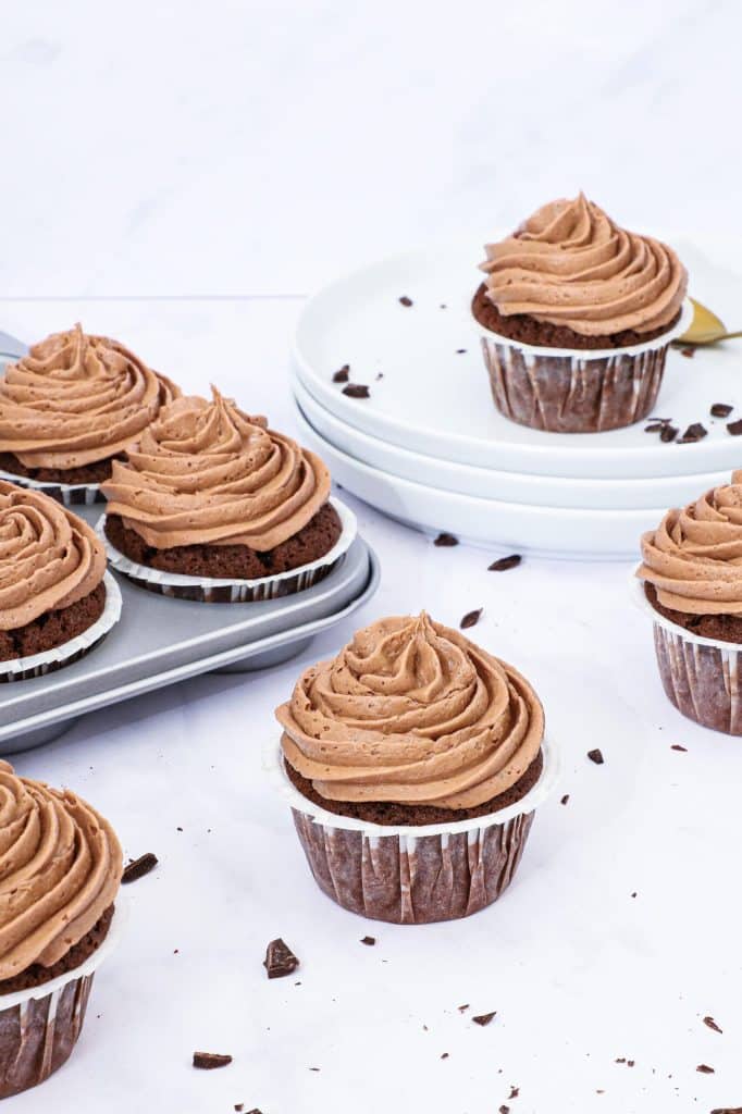 Chokolademuffins med nutella frosting