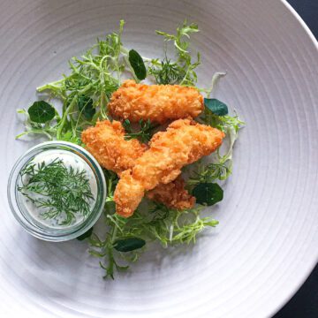 Panko friterede jomfruhummerhaler med tatarsauce - Opskrift