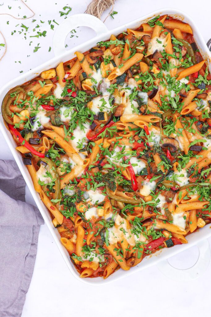 Pasta al Forno vegetar Opskrift på bagt pasta med grøntsager