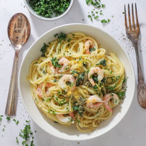 Pasta med rejer, citron og kapers – Let og lækker sommermad