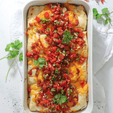 Enchiladas med oksekød og pico de gallo - Mexi comfort food