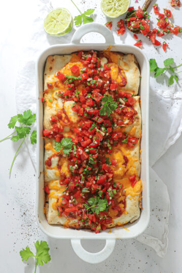 Enchiladas med oksekød og pico de gallo - Mexi comfort food