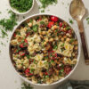 Pastasalat med bagt aubergine, feta og soltørrede tomater
