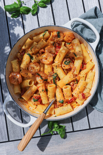 Marry Me Pasta med tigerrejer – Pasta med fløde og soltørrede tomater