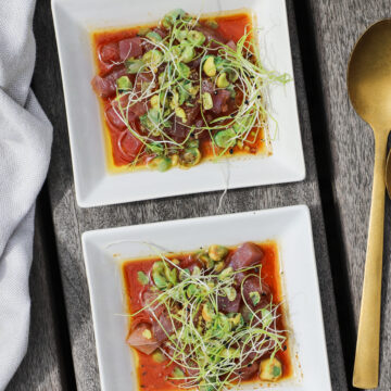 Tuntatar med brunet smør og wasabi - Enkel og elegant forret