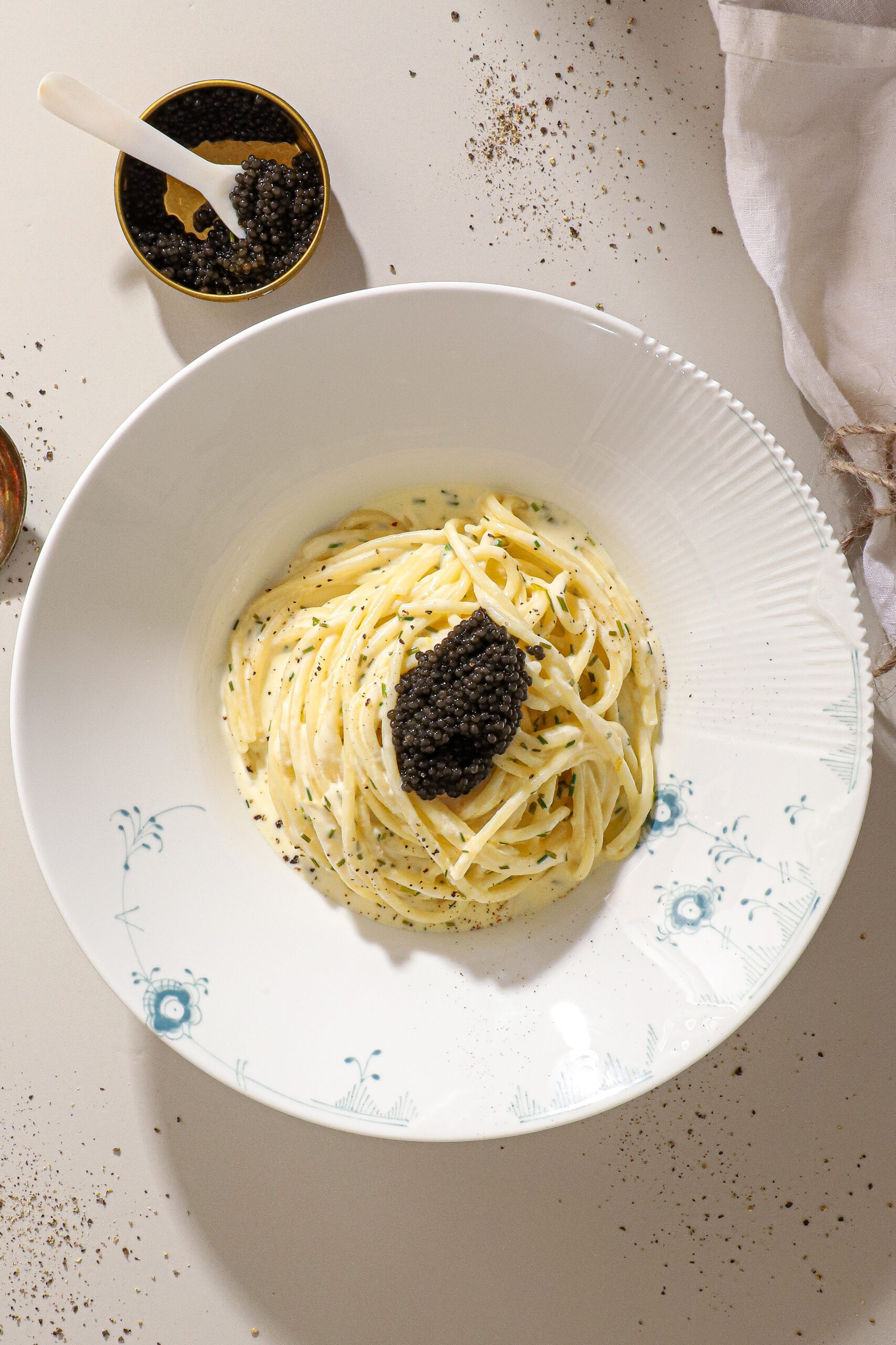 Cremet citronpasta med caviar – Luksus pasta med caviar