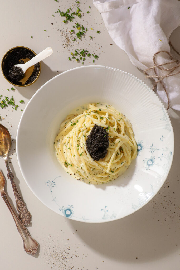 Cremet citronpasta med caviar – Luksus pasta med caviar