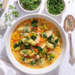 Cremet kyllingesuppe med gnocchi og grøntsager - Fyldig suppe