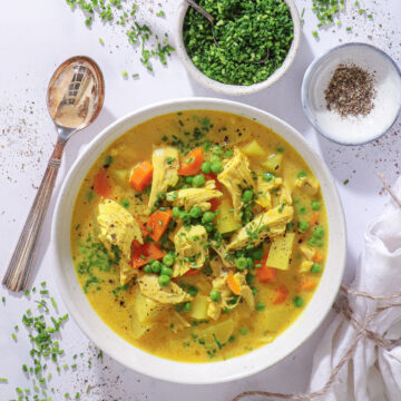 Karrysuppe med kylling og grøntsager – Kyllingesuppe med kartofler