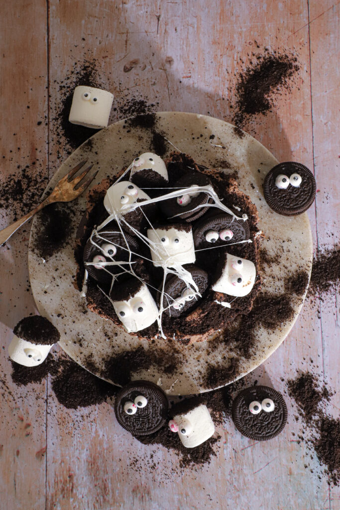Halloween mazarinkage med kakaocreme - Nem opskrift på 20 min