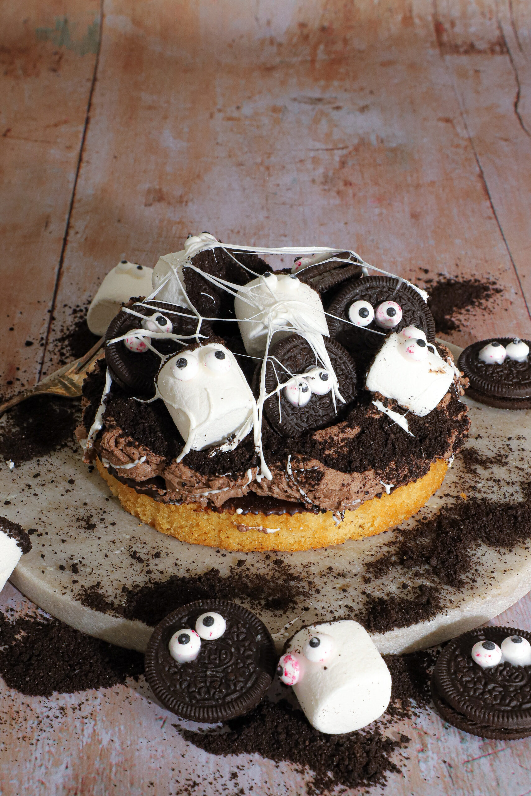 Halloween mazarinkage med kakaocreme - Nem opskrift på 20 min