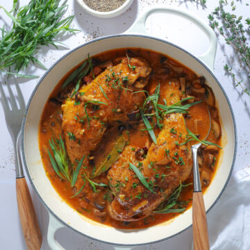 Poulet chasseur - Fransk jægergryde med kylling og svampe