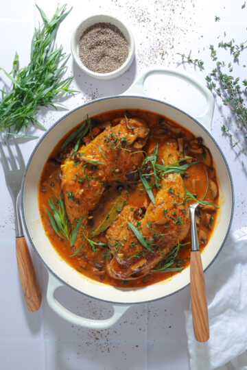 Poulet chasseur - Fransk jægergryde med kylling og svampe