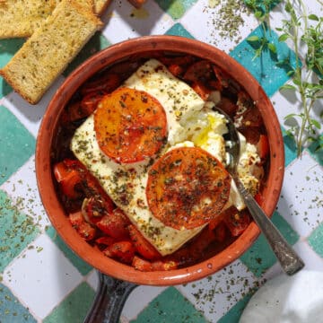 Græsk bouyiourdi - Bagt feta med tomater og chili - Græsk meze