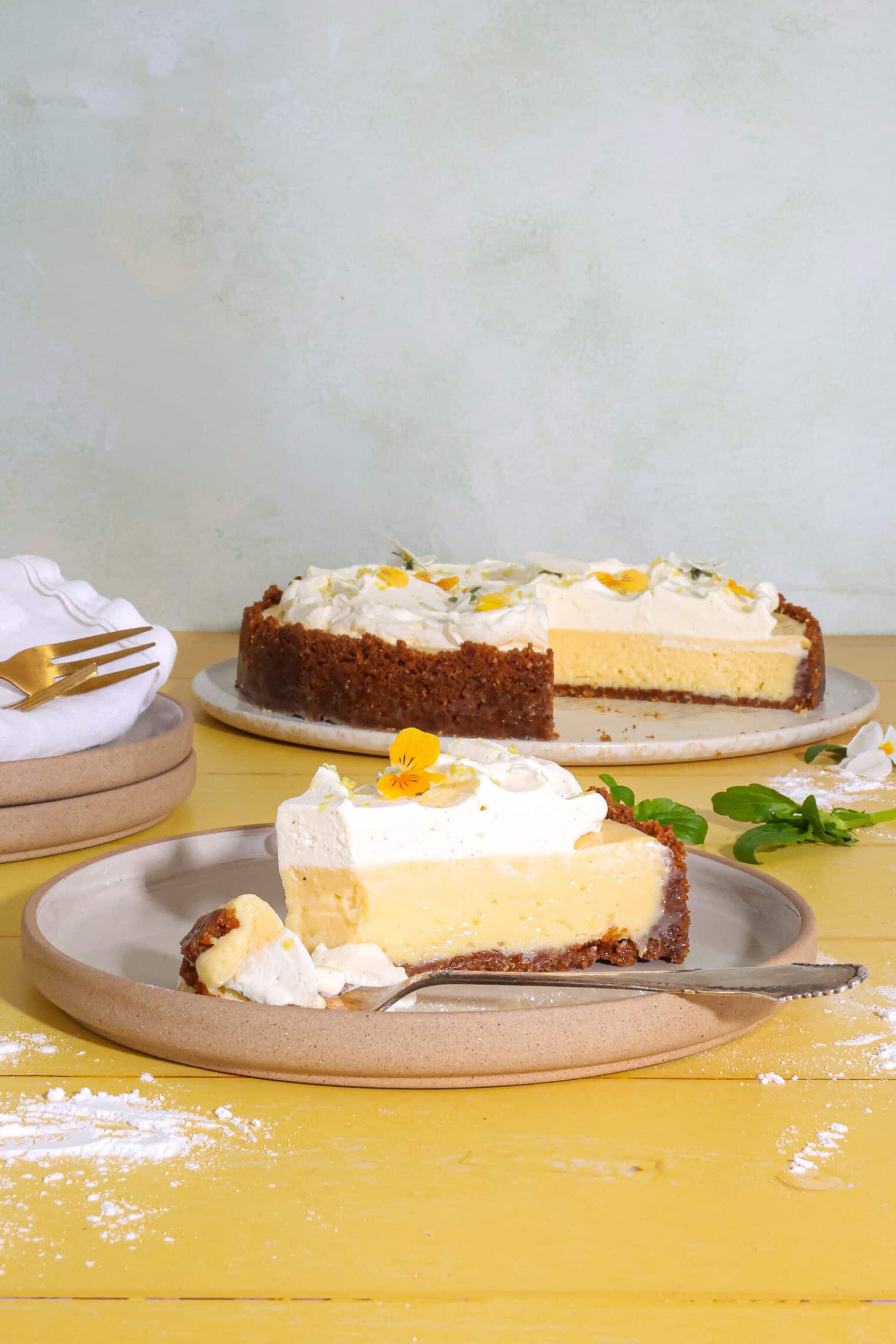 Citrontærte med bastognekiks og mascarponecreme