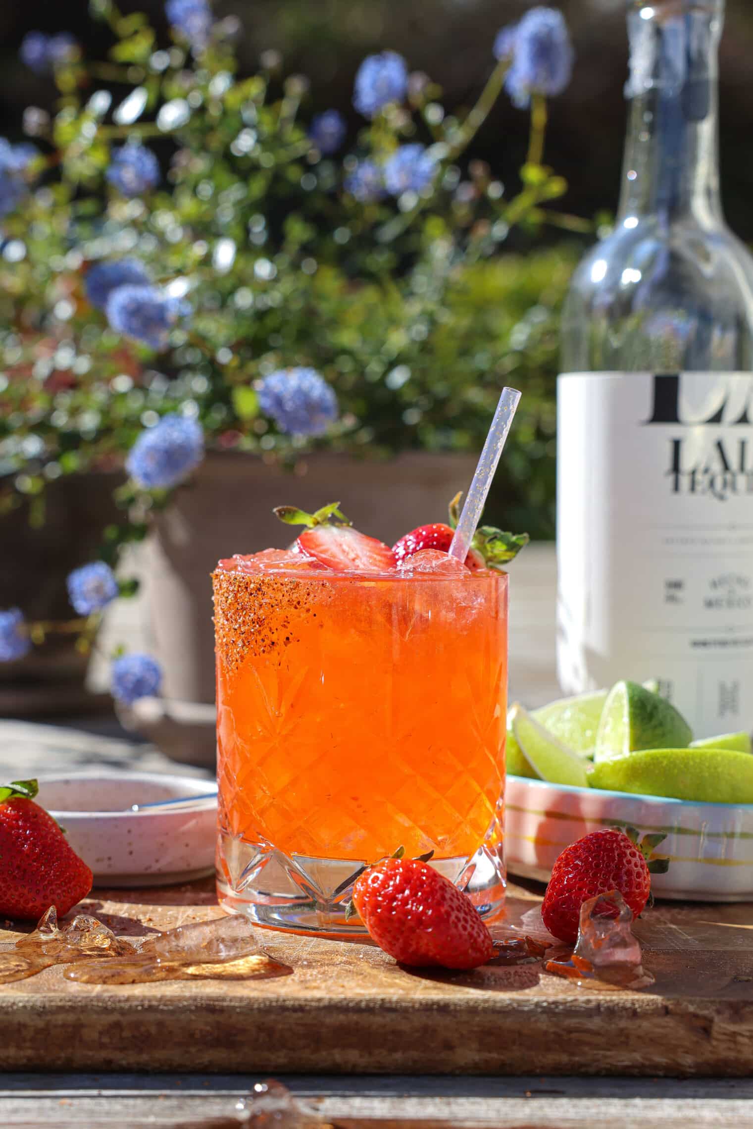 Jordbær Margarita - frisk cocktail med lime og friske jordbær
