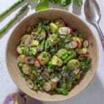 Kold kartoffelsalat med asparges, ærter og radiser – Sommersalat