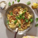 Tortellini med cremet citronsauce og stegt kylling