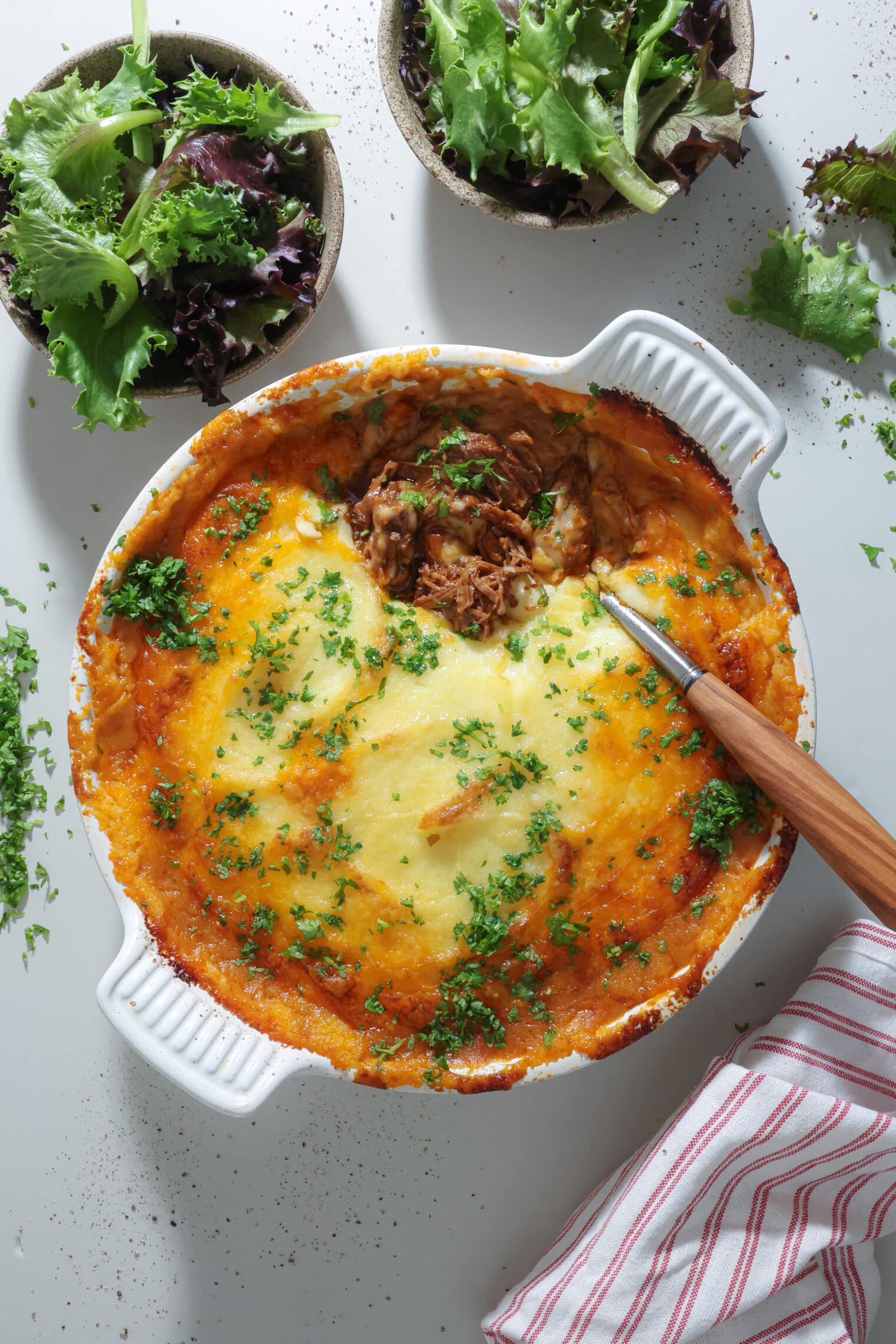 Hachis Parmentier – Fransk shepherd’s pie med tyksteg