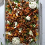 Mexicansk kartoffelfad med sprøde kartofler og oksekød