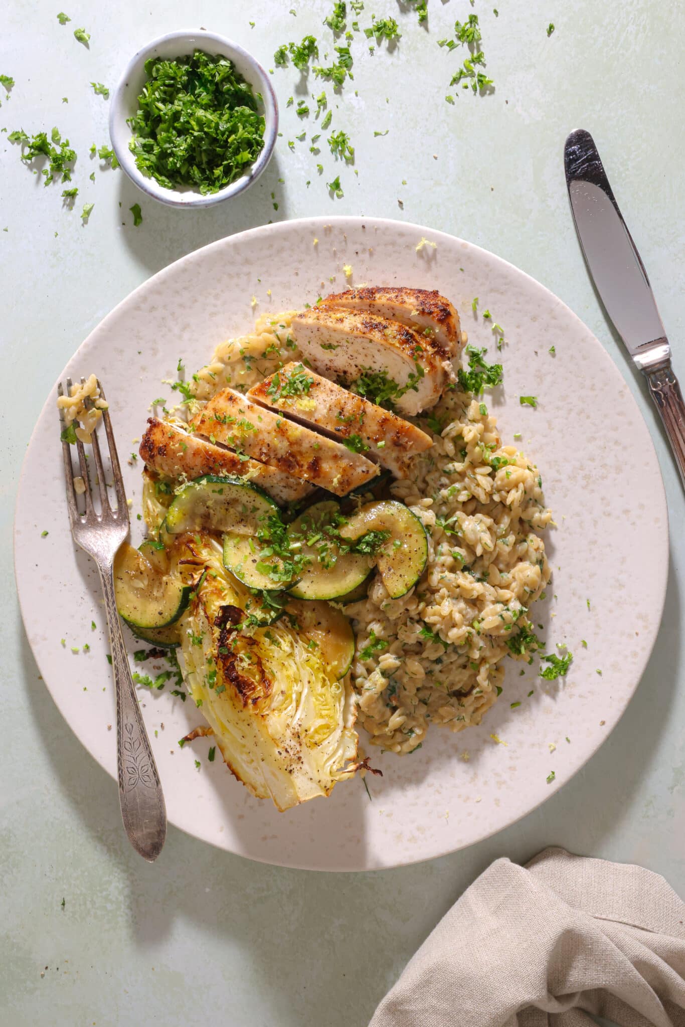 Chicken Tavolo Chicken with Lemon Orzo and Herbs – Easy Recipe