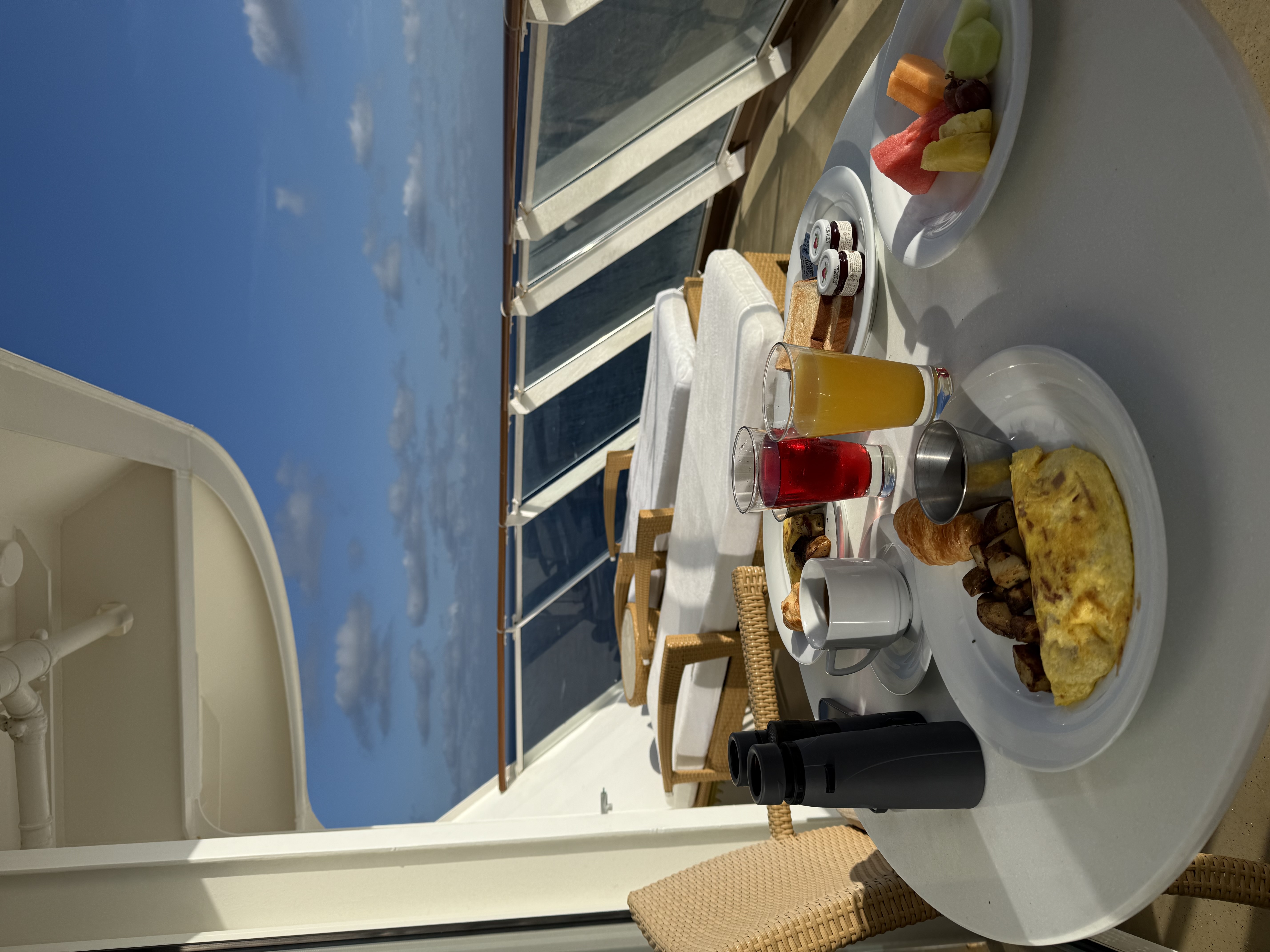 Akterterrass med utsikt mot Great Stirrup Cay