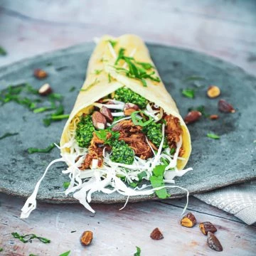 Æggewraps - Opskrift på æggewrap med pulled pork