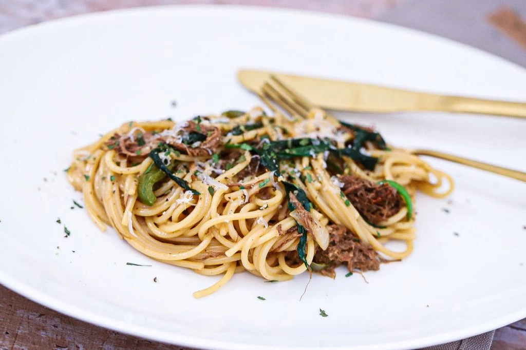 Pulled beef pasta - Opskrift på cremet pasta med pulled beef
