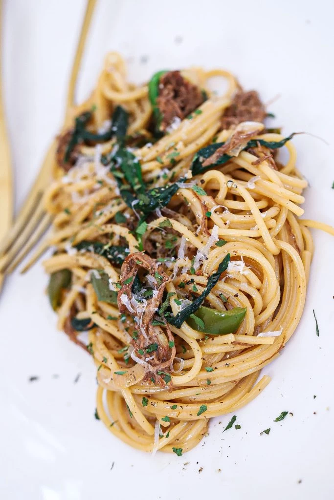 Pulled beef pasta - Opskrift på cremet pasta med pulled beef