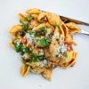 Pasta med kylling - Opskrift på cremet tomatsauce med kylling