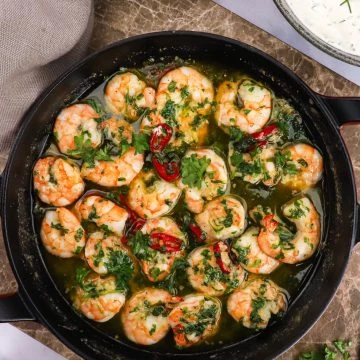 Gambas al ajillo - Opskrift på chili/hvidløgs rejer med persille