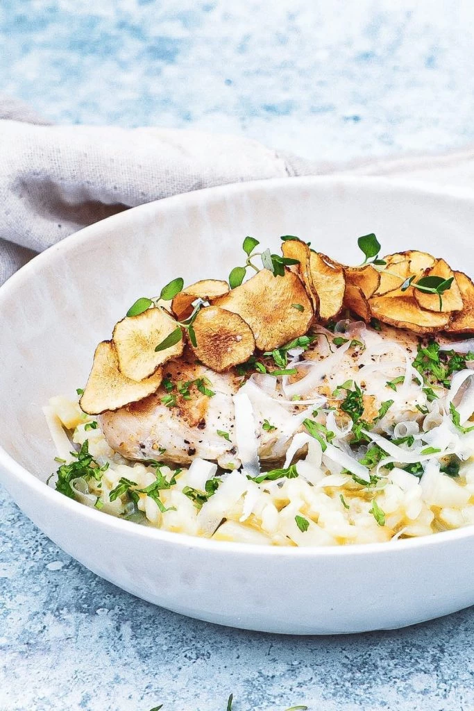 Jordskokkerisotto - Opskrift på risotto med jordskokker og kylling