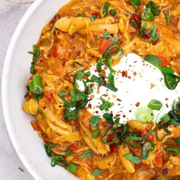 Mexicansk one pot pasta - Opskriv med kylling og cheddar