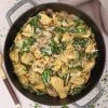 Tortellini i cremet svampesauce - Tortellini I flødesauce med svampe og spinat