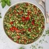 Tabouleh med linser - Opskrift på bulgursalat med linser