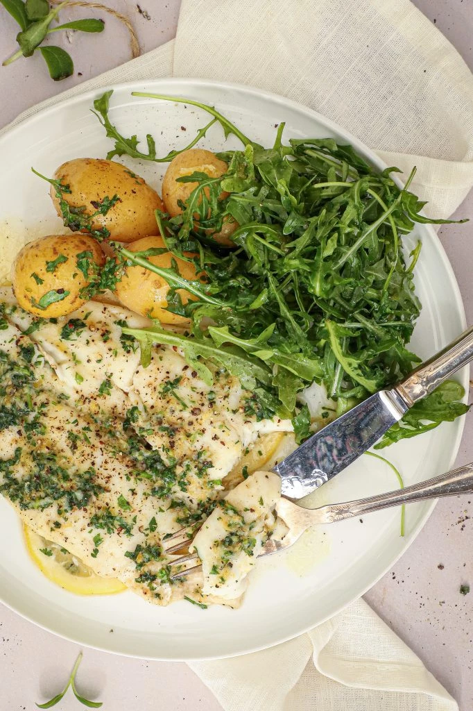 Bagt rødspættefilet med citron og hvidløg - Grillet rødspætte