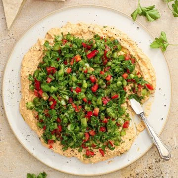 Layered haydari med bagte peberfrugter - Haydari salat