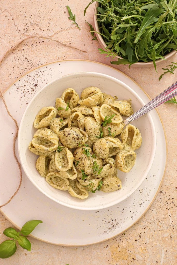Cremet pesto pasta med mascarpone